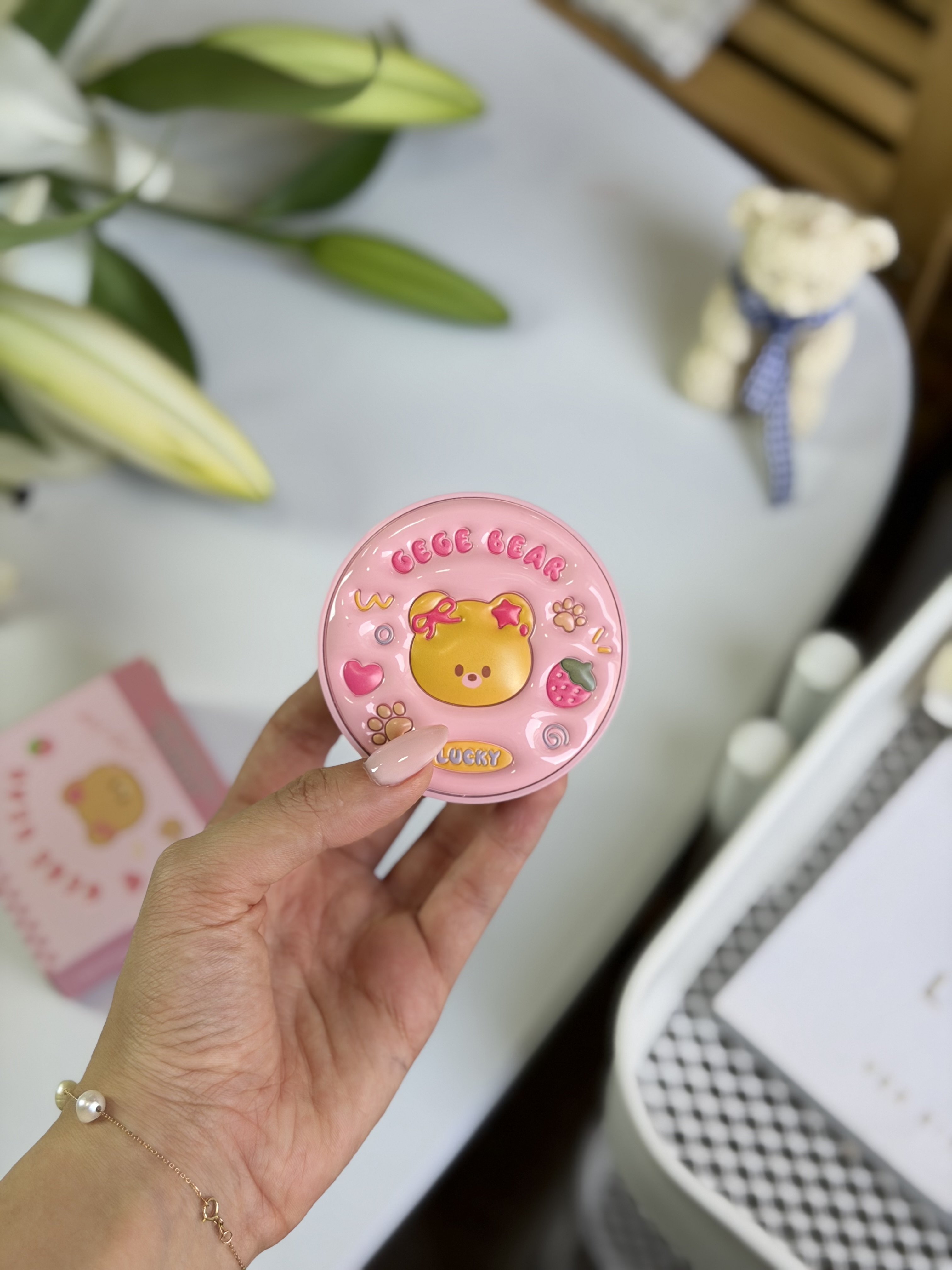 کوشن خرسی (پودر فیکس فشرده) جی جی بیر اورجینال🧸💕🎀